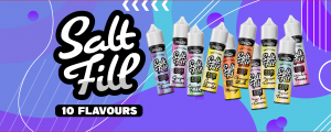 Ten exciting new flavours for the new SaltFill range of e-liquids from the City of Fog